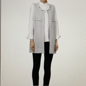 Free People-Highway Vest Gray Zip Front, Sz XS TP